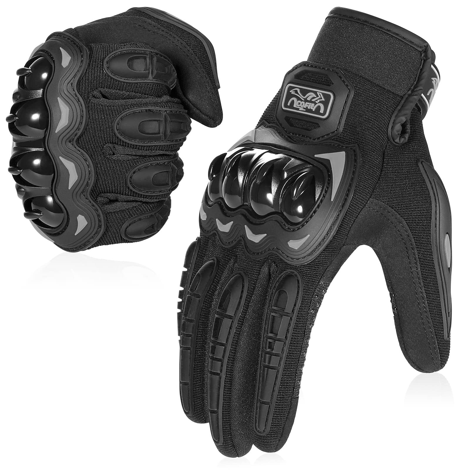 COFIT Motorcycle Gloves for Men and Women, Full Finger Medium, Black 