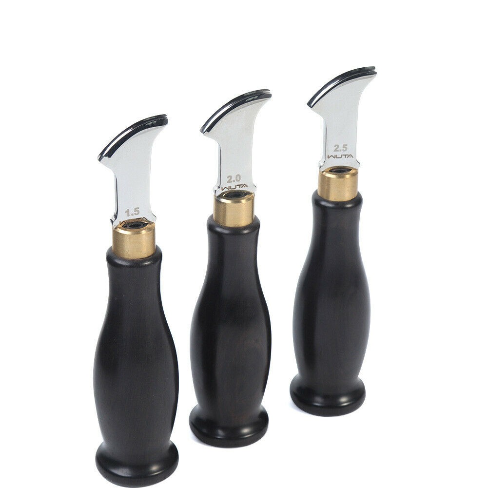 1.5~2.5mm Leather Edge Beveler Creaser Stainless Steel Blade Ebony Marking Tool