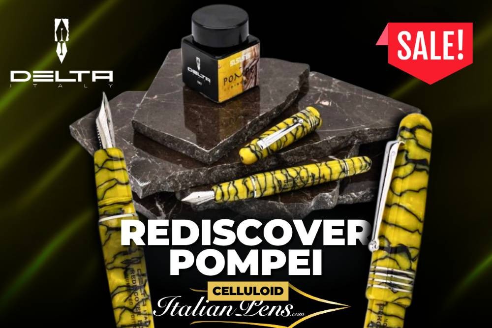 DELTA REDISCOVERY POMPEI CELLULOID D LTD EDITION FOUNTAIN PEN SALE