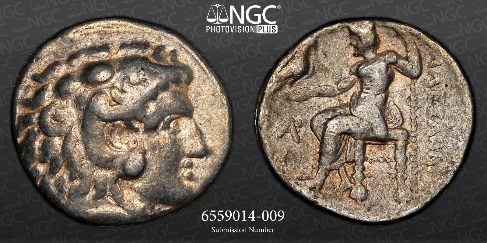 Alexander III by Ptolemy I Soter (As satrap) NGC F 5/5 4/5 AR Tetradrachm 61