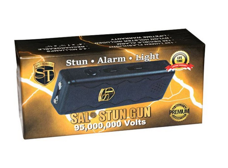 SAL Stun Gun with Alarm & Light (Stun-Alarm-Light) 95 million Volt, Black,=,.$-