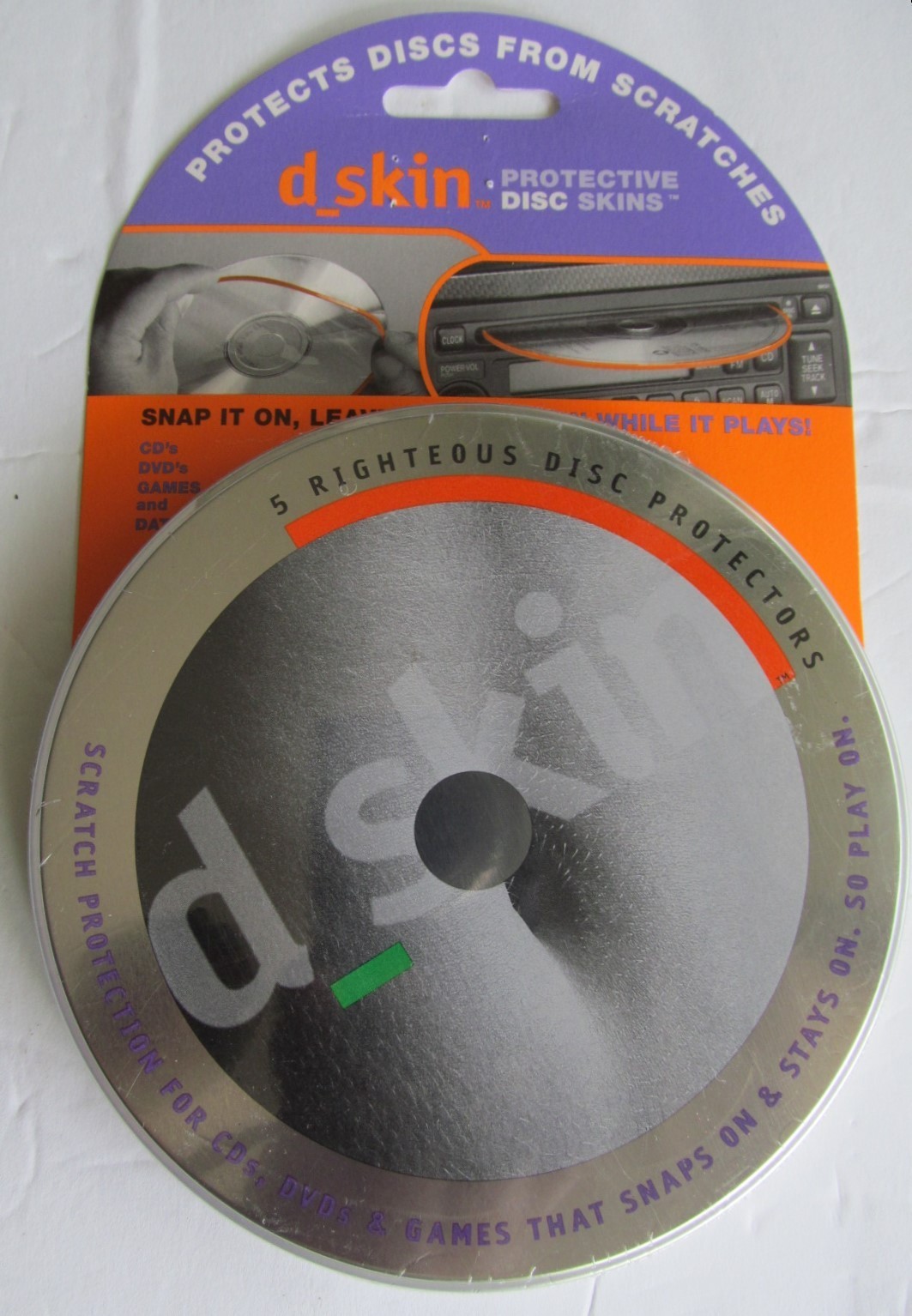 D-SKIN PROTECTIVE CD/DVD DISC SKINS - 5 PACK - NEW OPEN BOX.