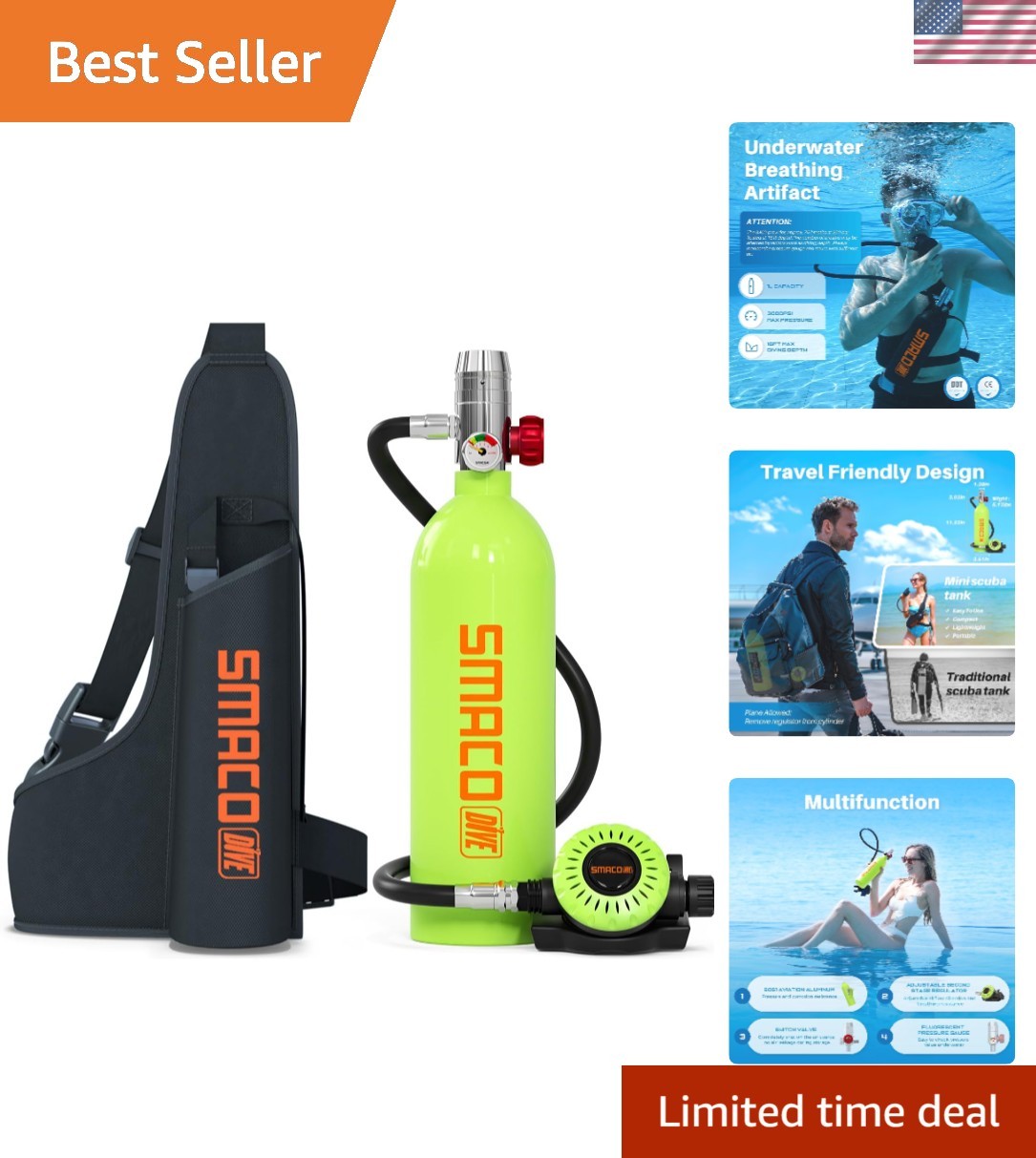 1L Compact Diving Air Tank with Explosion-Proof Design for Adventurous Souls