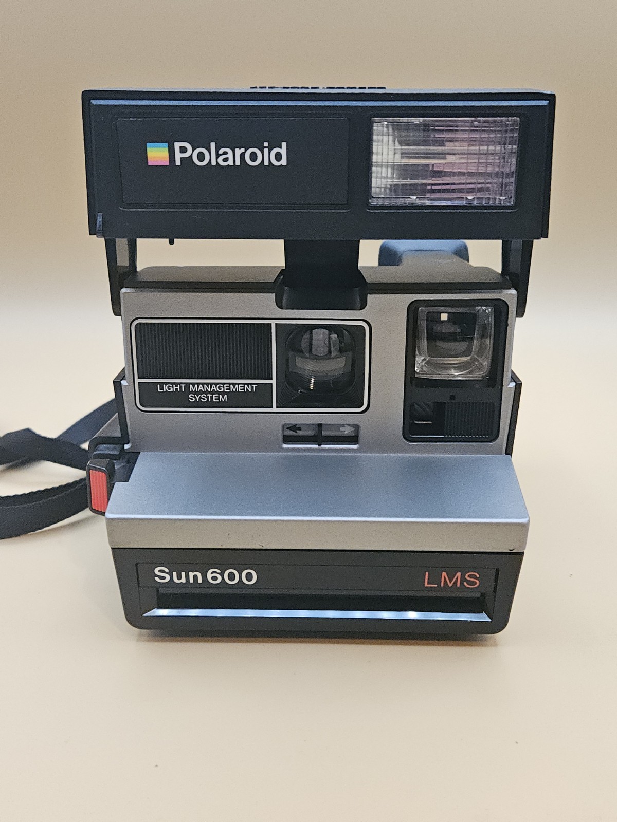 Polaroid Sun 600 LMS Black Silver Vintage Instant Camera