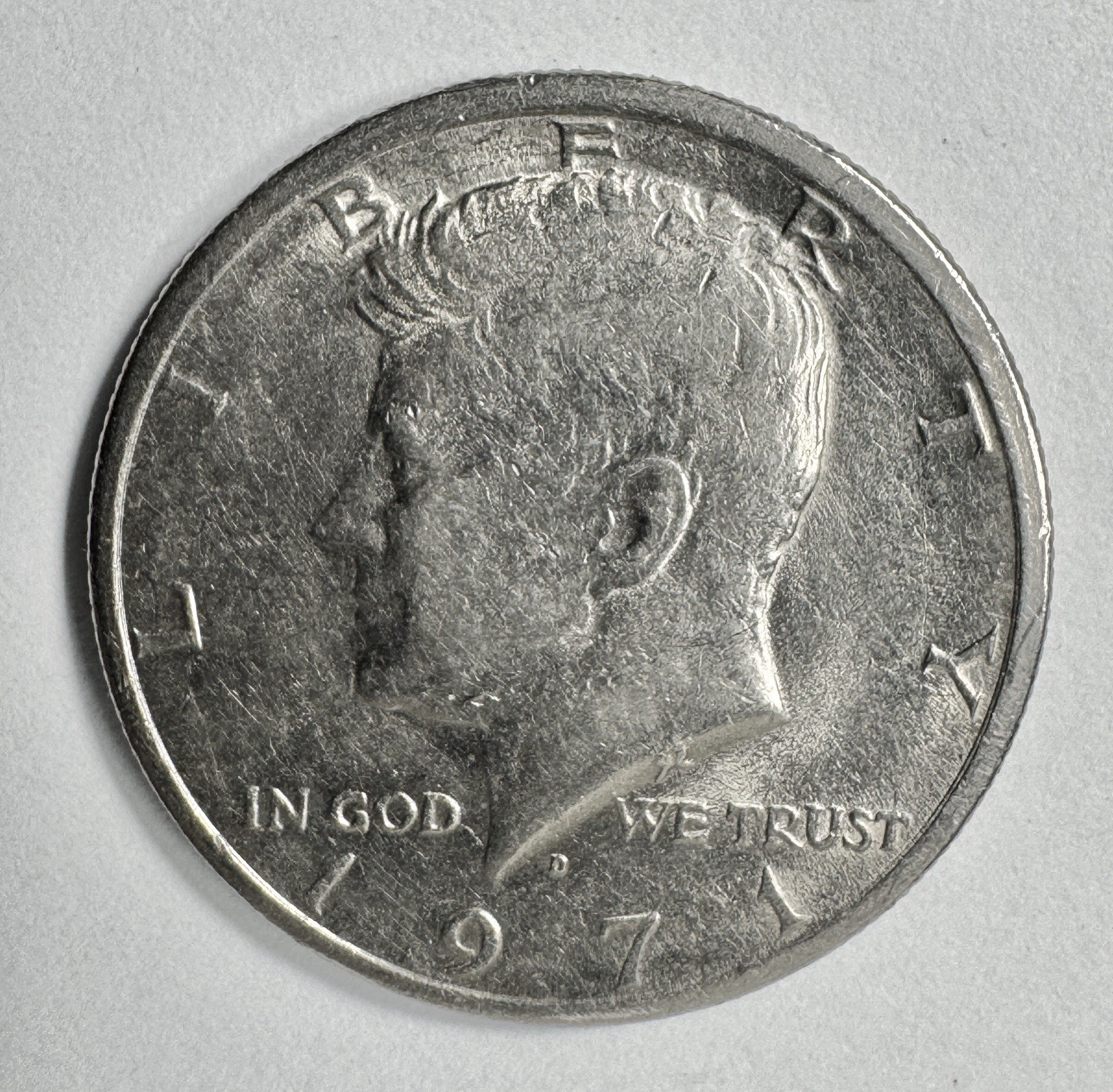 1971 D Kennedy Half Dollar 50 Cents Circulated Coin 9022