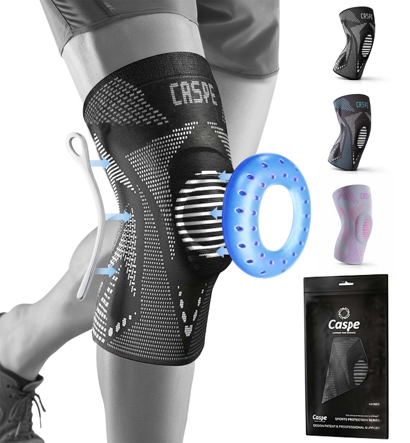 Knee Sleeve Compression Brace Support for Sport Gym Joint Pain Arthritis Relief