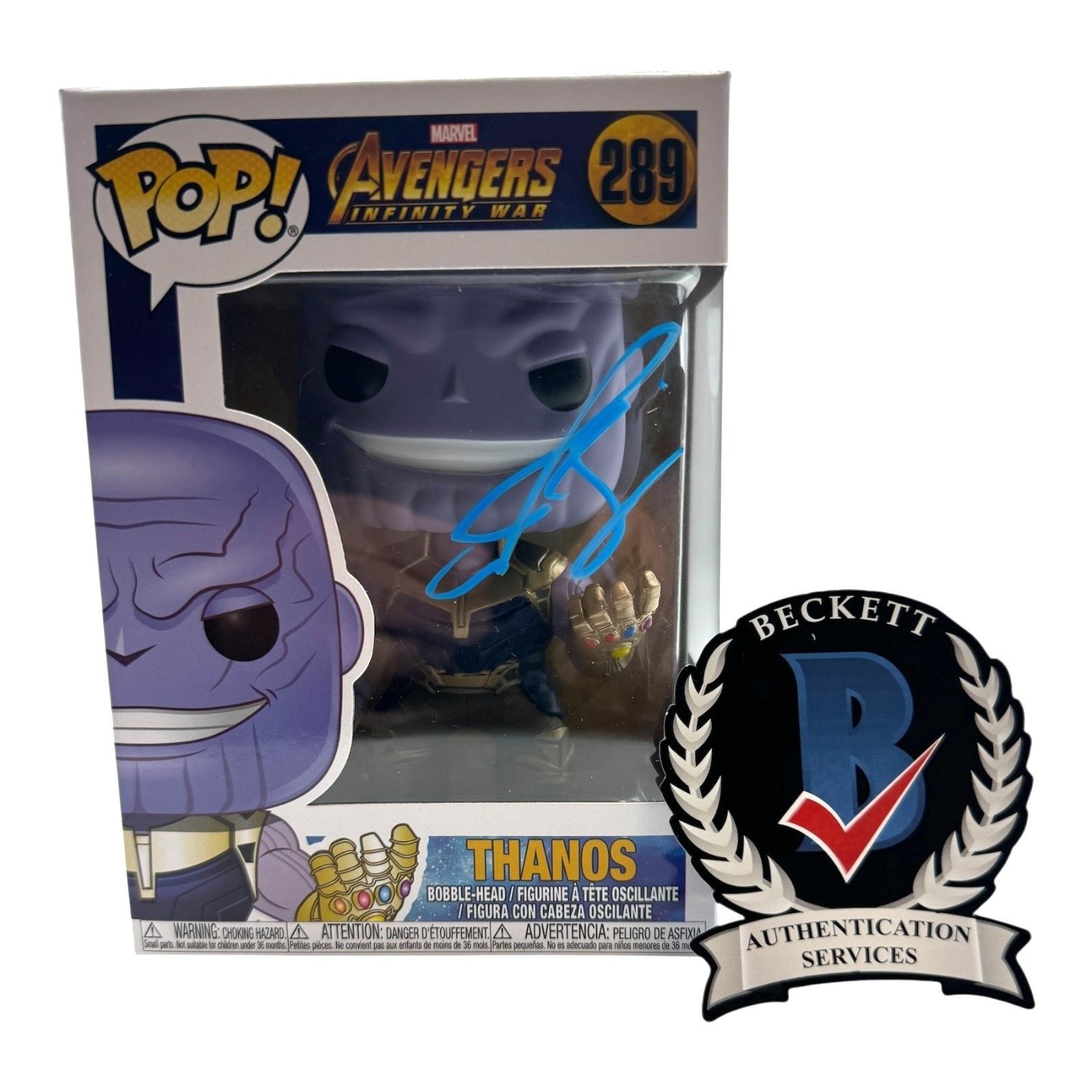 Josh Brolin Signed Autograph Avengers Thanos Funko Pop 289 Beckett BAS Marvel