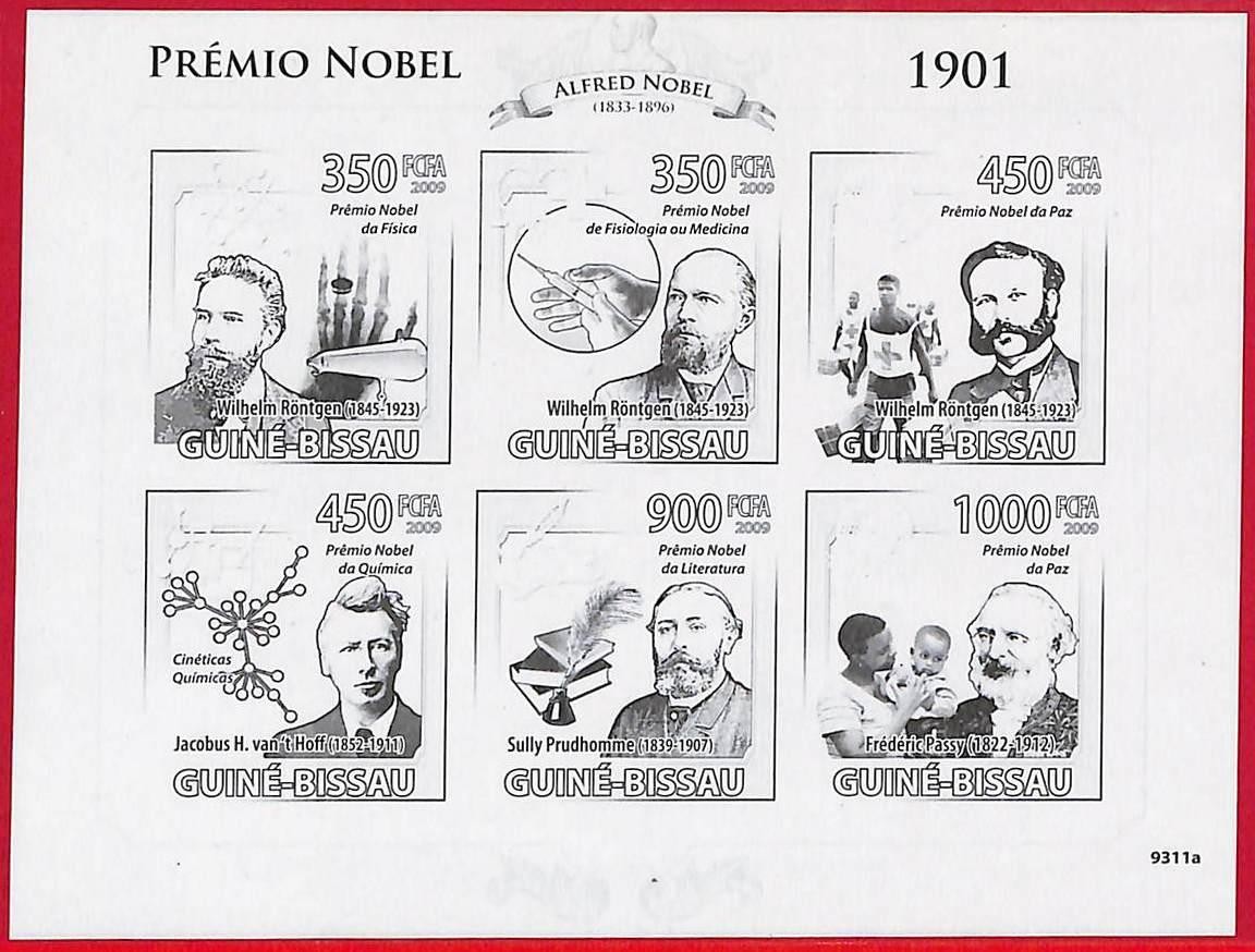 A5060 - GUINE-BISSAU - ERROR IMPERF Stamp Sheet - 2009 - Nobel Prize