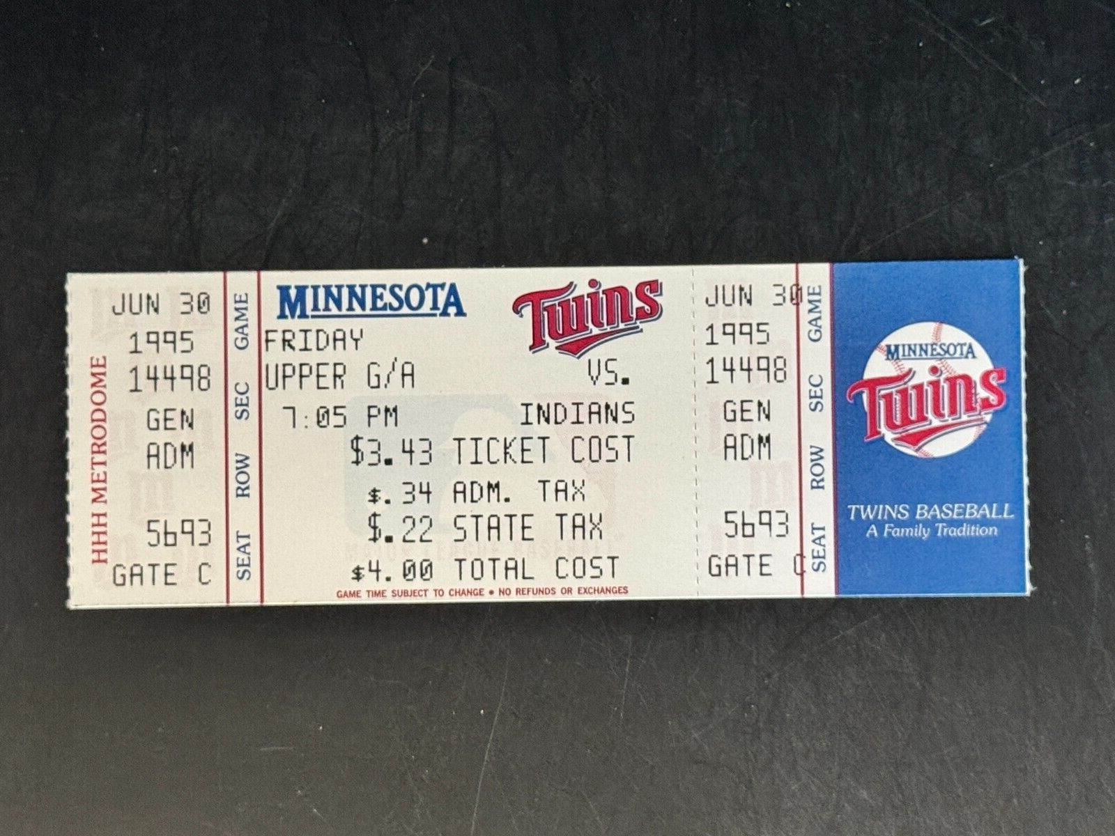 Eddie Murray, Ticket to Murray's 3000 Hit Game, June 30, 1995