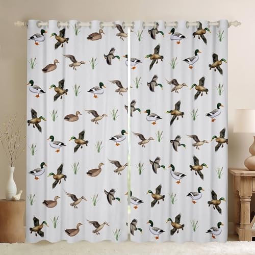  Kids Duck Curtains for Bedroom Living Room (2 42"W x 63"L (Pack of 2) Multi 28