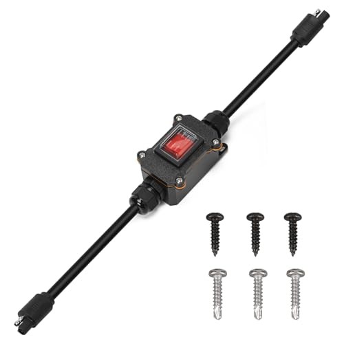 Inline 12V 20A Power Switch,  IP65 20A 12 AWG&with Overload Protection