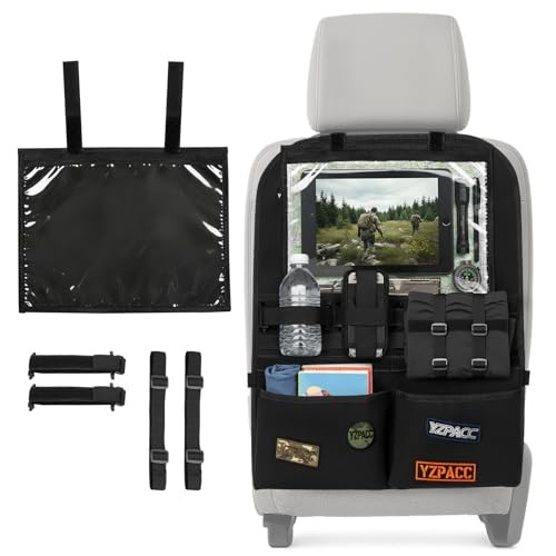 Universal Tactical Patch Black Seat Organizer&Tablet Pocket&Fixed Straps