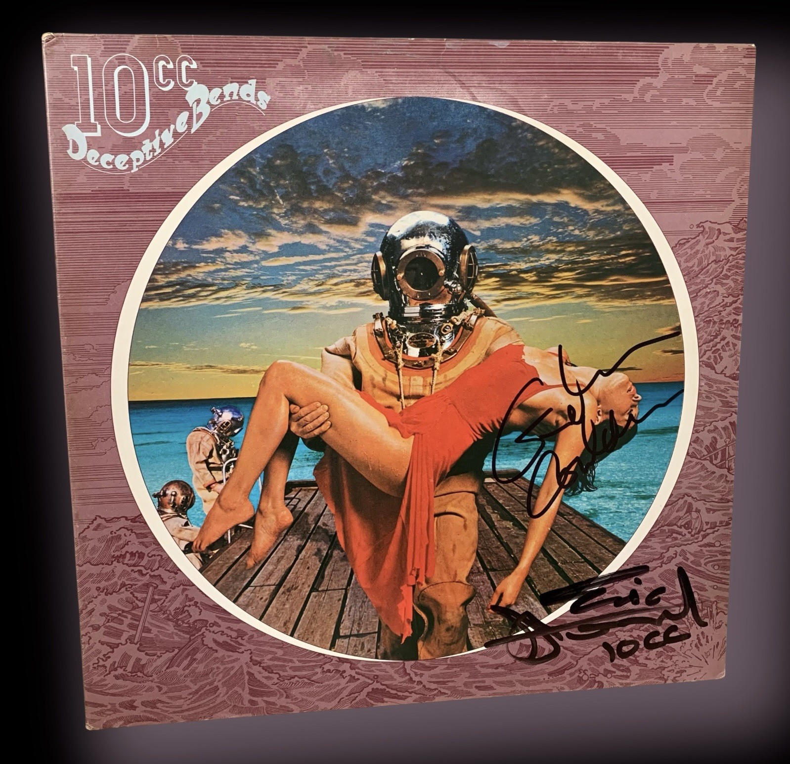 SIGNED 10CC DECEPTIVE BENDS GRAHAM GOULDMAN ERIC STEWART VINYL LP RARE!