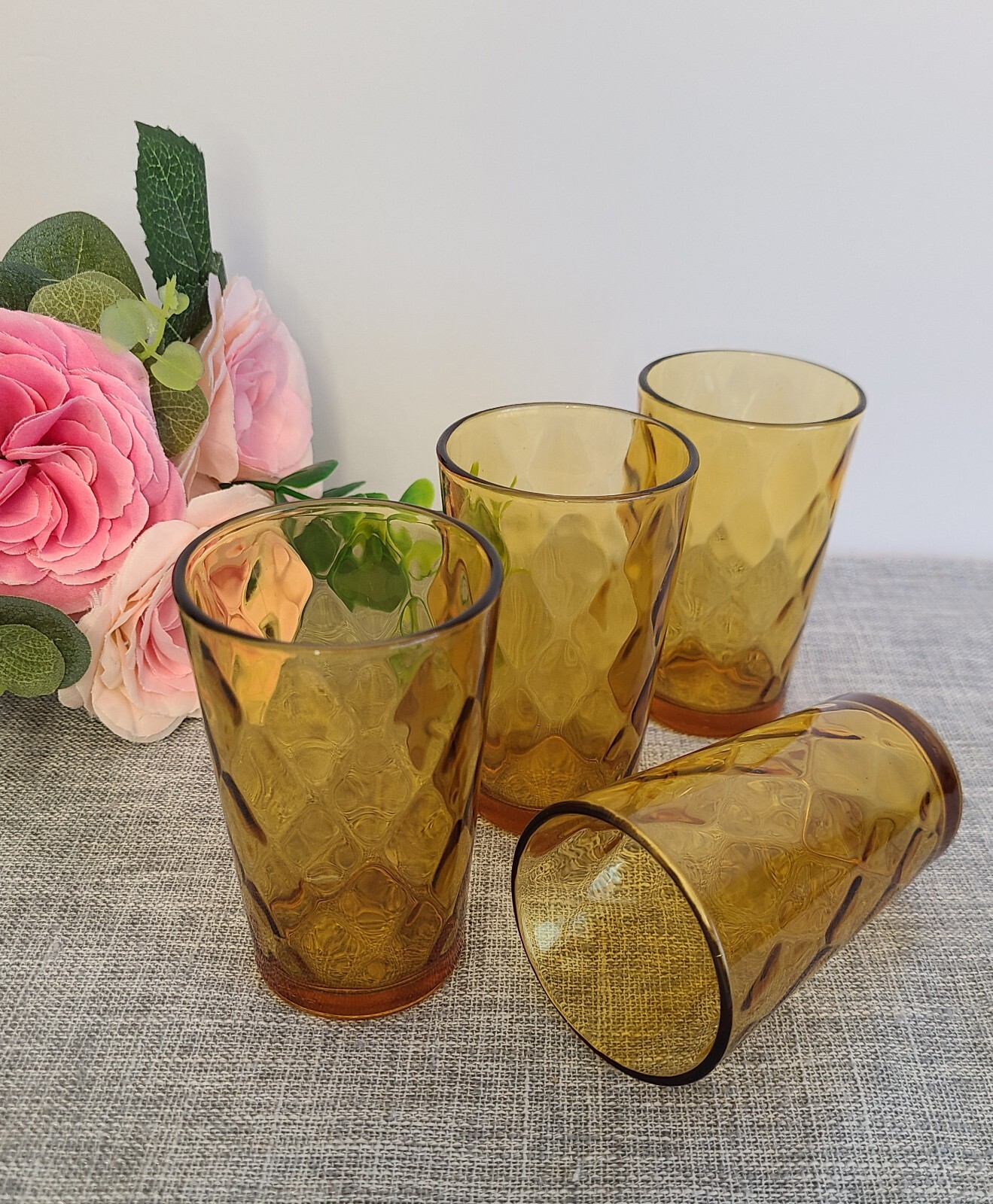 Vintage Set Of 4 Hazel Atlas El Dorado Tumbler 6 oz Juice Glasses Tumbler MCM