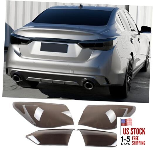 Smoked Black Tail Light Lamp Tint Cover Guard Trim Decoration Exterior 