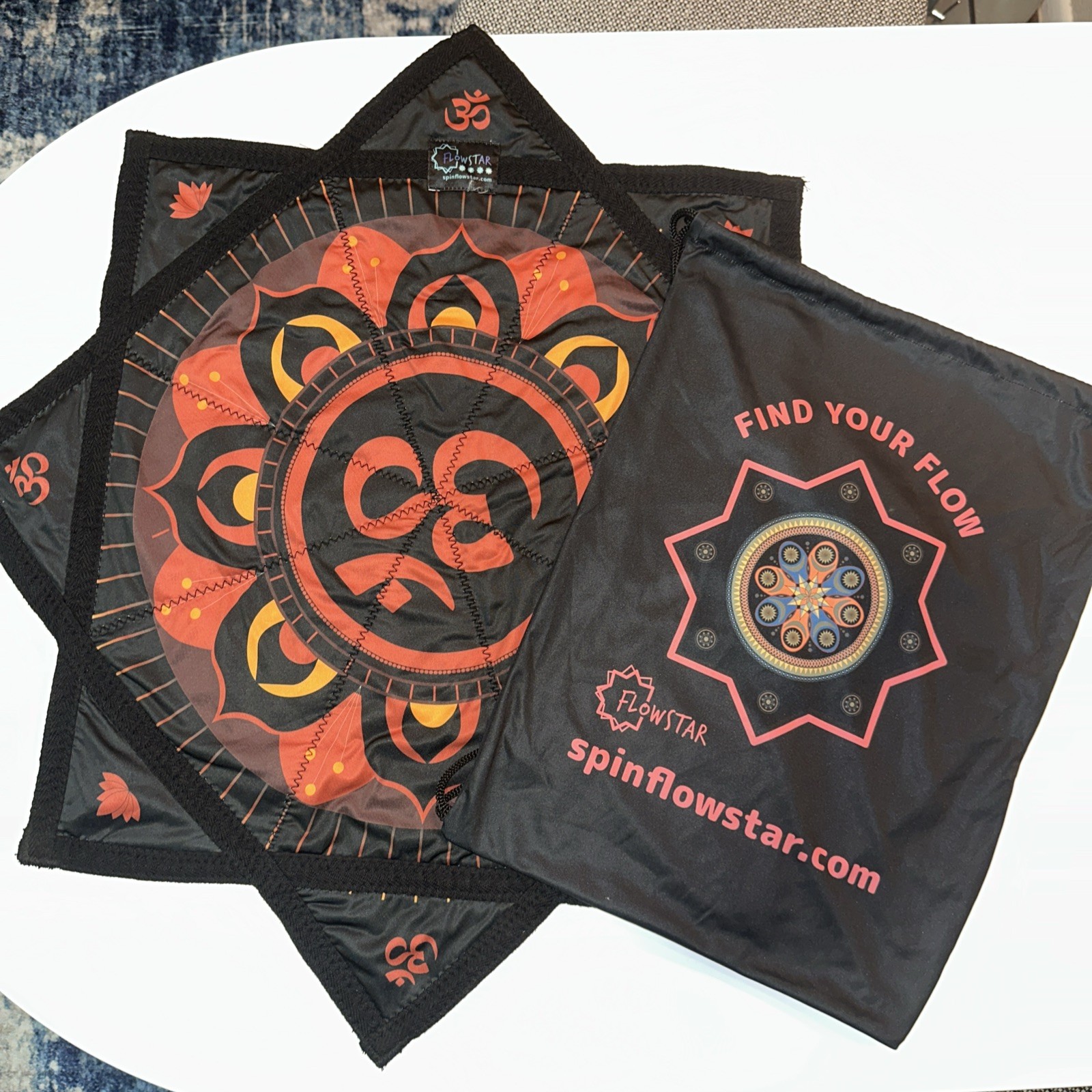 27” Official Spin Flow Star Spinning Cloth, Dapo Star Festival Rave Toy 2 Sided