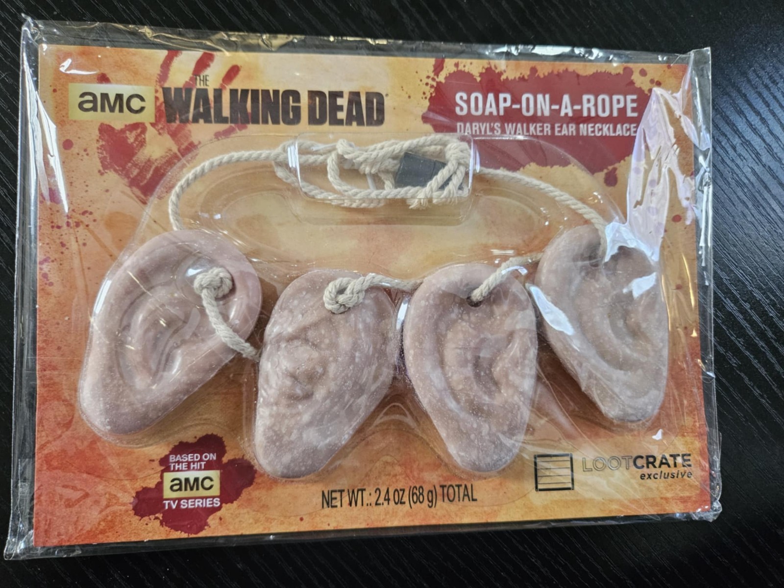 The Walking Dead Soap-on-a-Rope Daryl's Walker Ear Necklace Loot Crate New