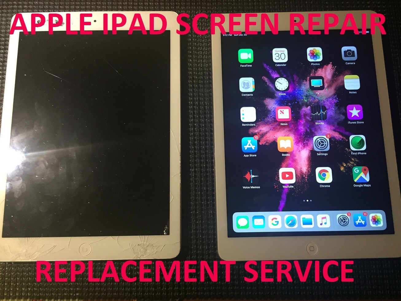Apple iPad 7th 9th Generation Damaged Cracked Screen Repair Service