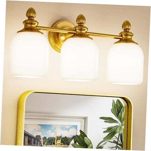  Gold Bathroom Light Fixtures Vintage Vanity Lights for 3-Light Brushed Gold