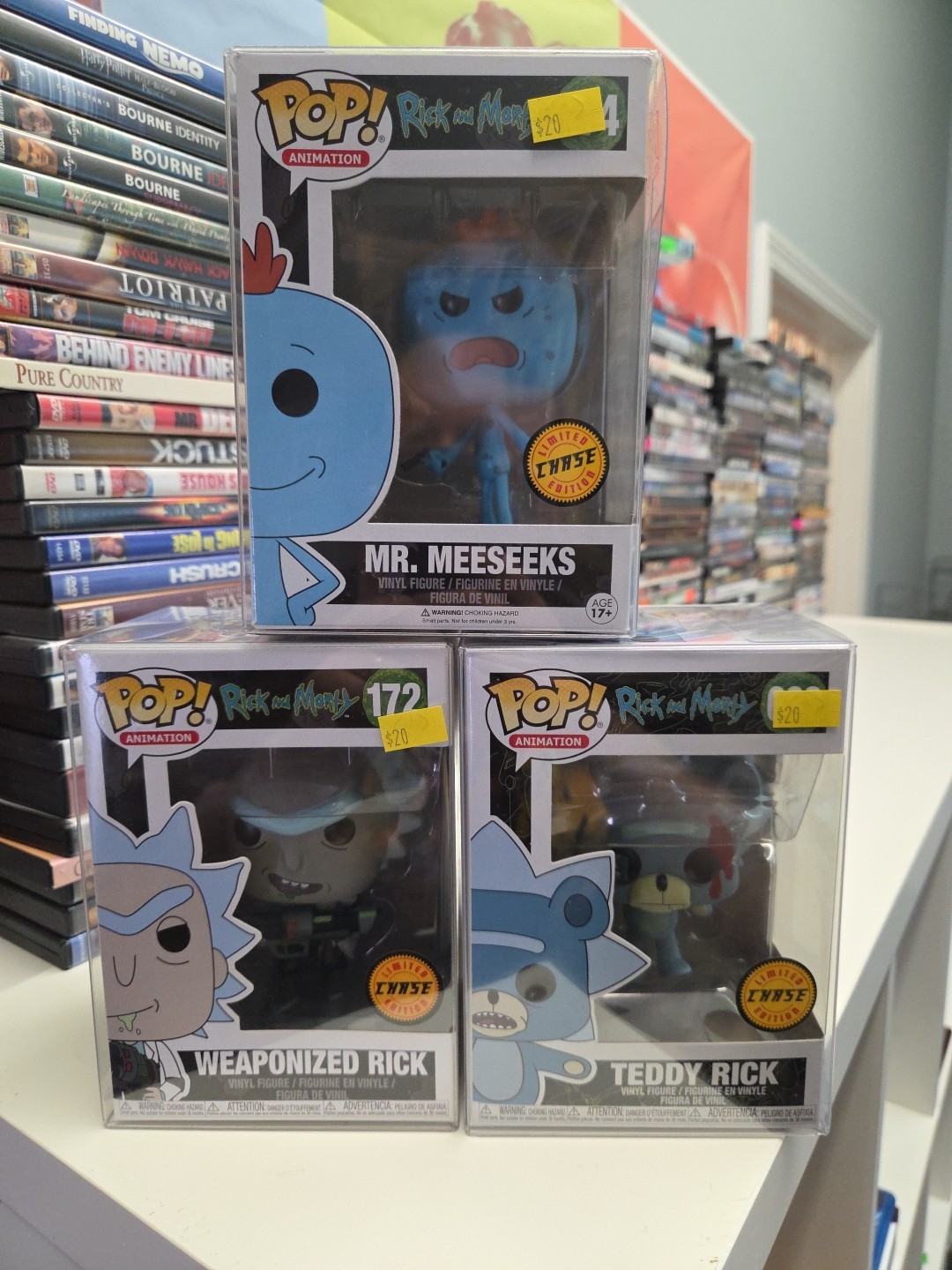 Funko Pop! Vinyl: Rick and Morty Mr. Meeseeks Rick And Teddy Lot Of 3 Chase Pops
