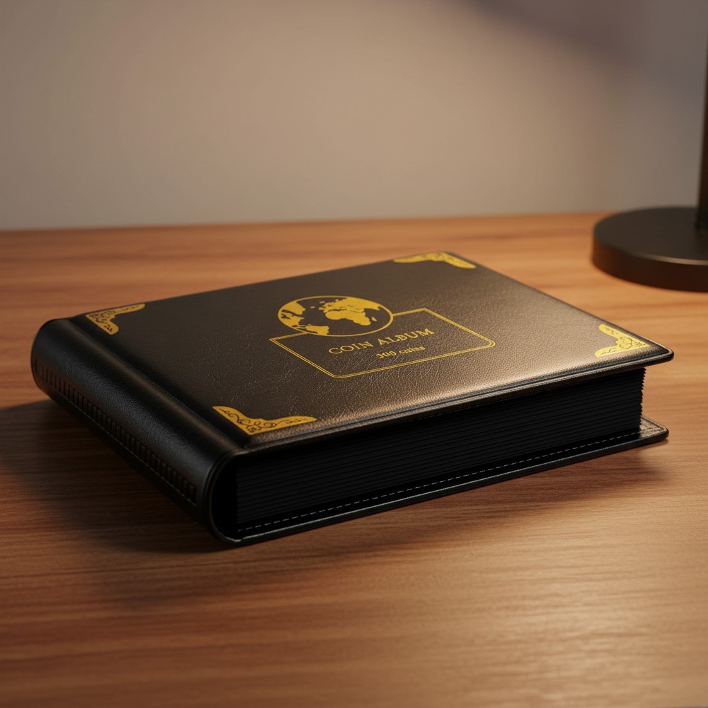 Archival-Quality 300-Pocket Binder for Coin Collection - Elegant Earth Pattern