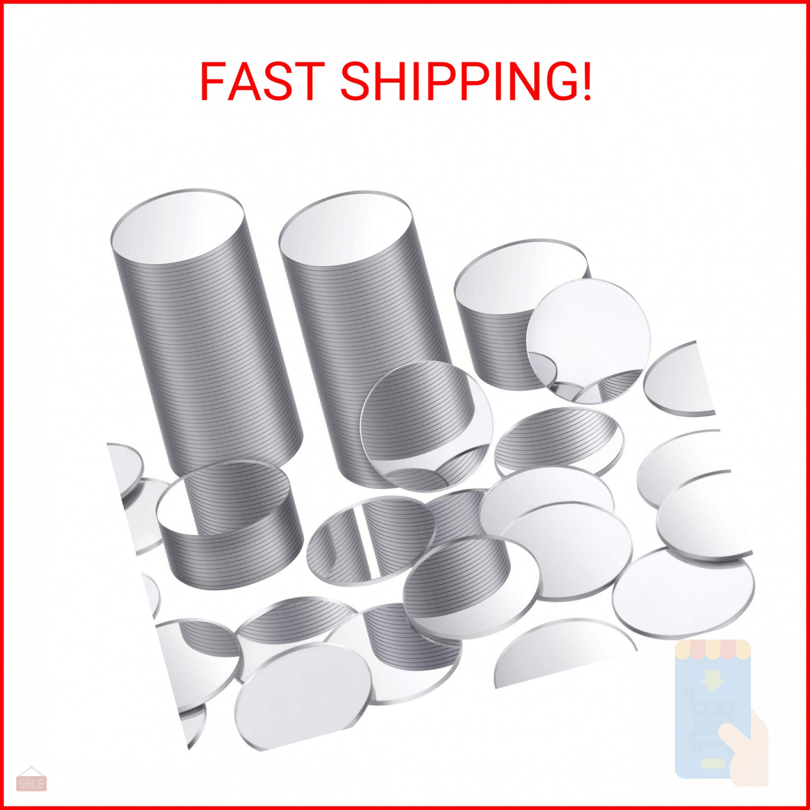 Blulu 100 Pieces Small Round Mirrors for Crafts Adhesive Round Bulk Mirror Tiny 