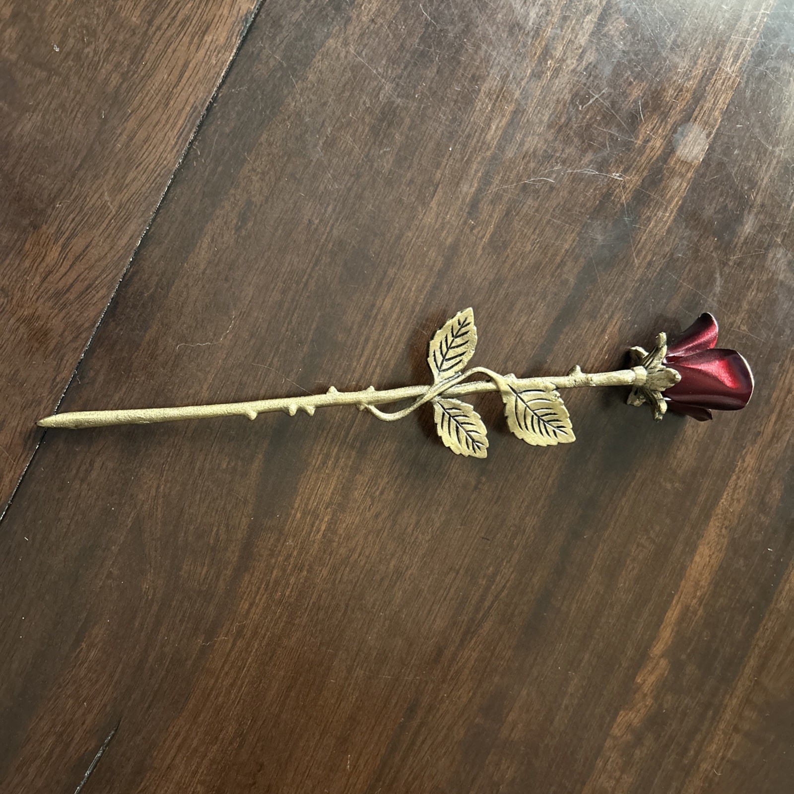 Solid Brass Crimson Threaded Rose Keepsake Funeral Cremation Urn For Ashes