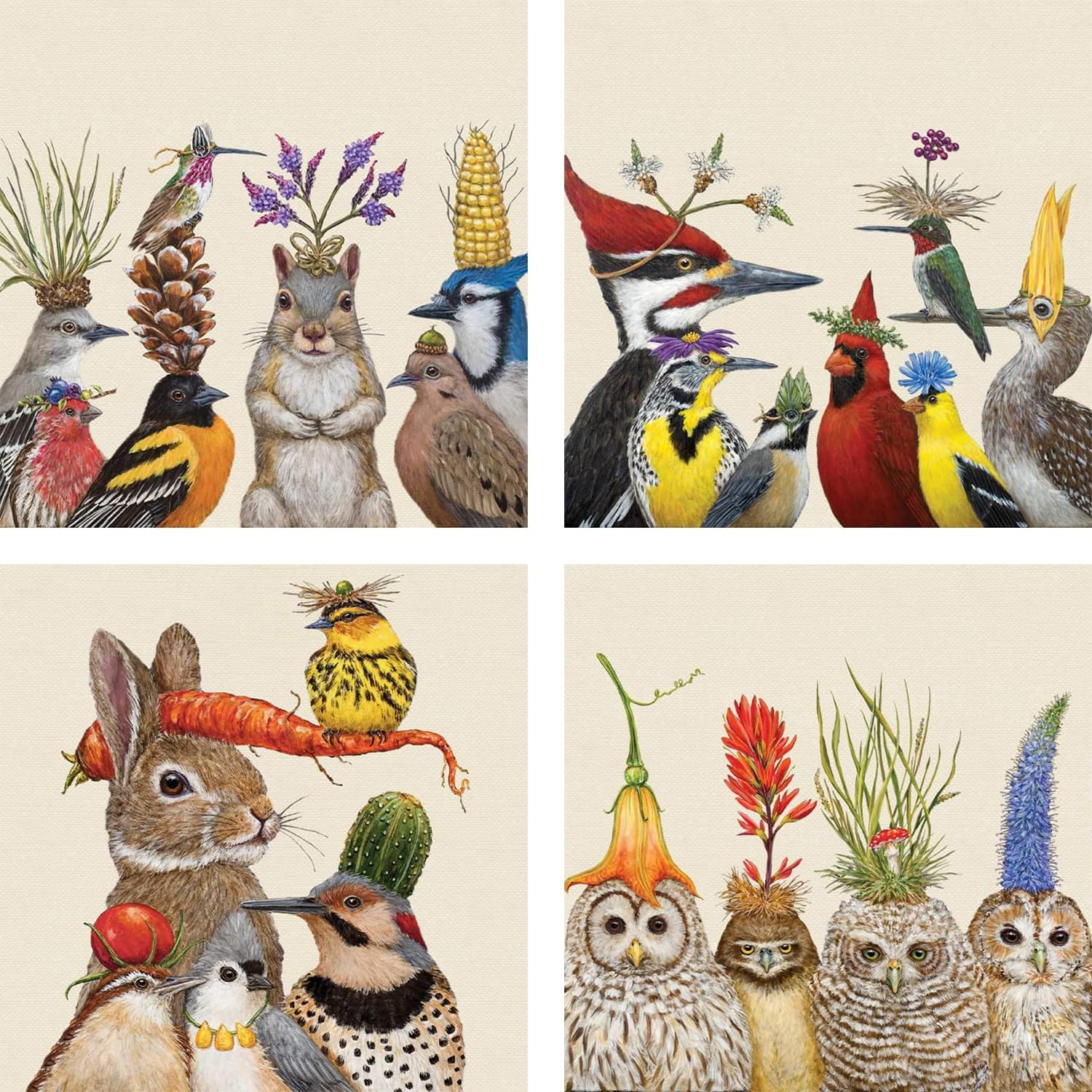 Forest Festivities Paper Beverage Napkins, Bundle of 4 20ct Packages