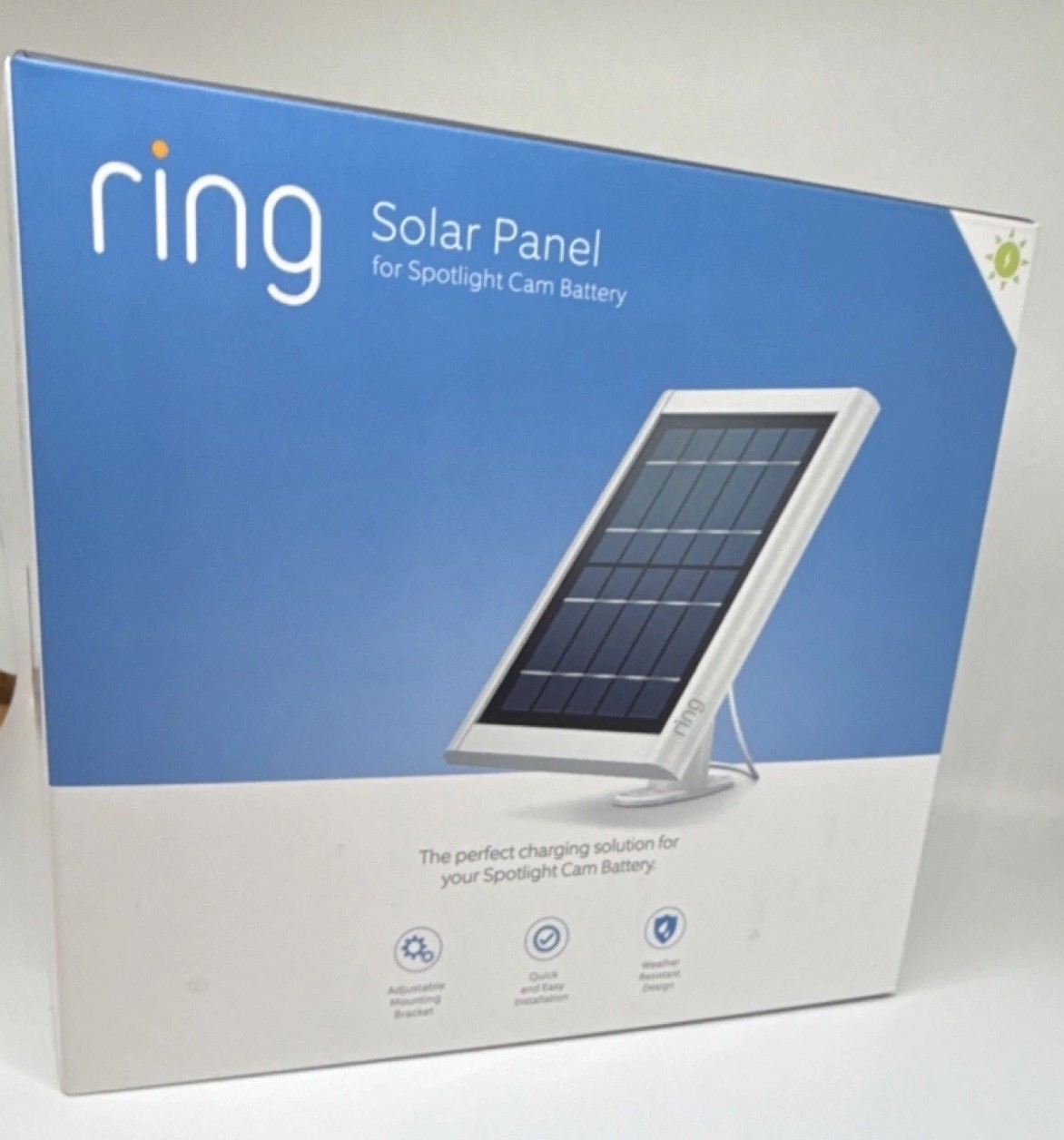 Ring Solar Panel for Spotlight Cam Battery, White, Weather Resistant, Adjustabl…