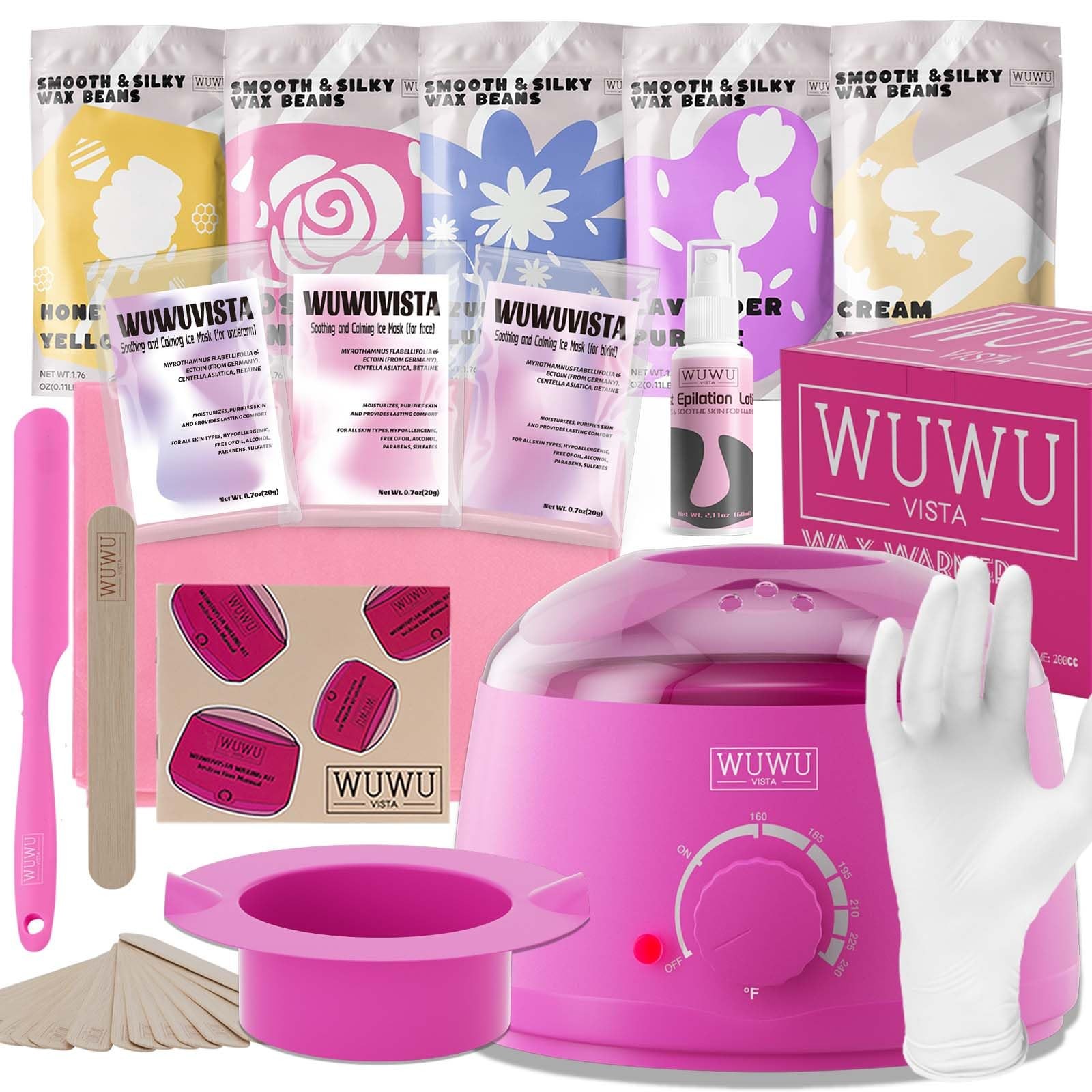 Waxing Kit, Hair Removal Hard Wax Kit with Wax Melt Warmer & Waxing Beads for...
