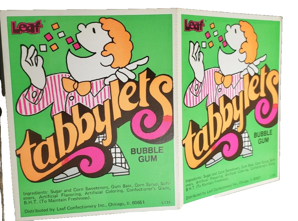 Leaf Tabbylets Bubble Gum Vending Machine Gumballl Display  Double Card