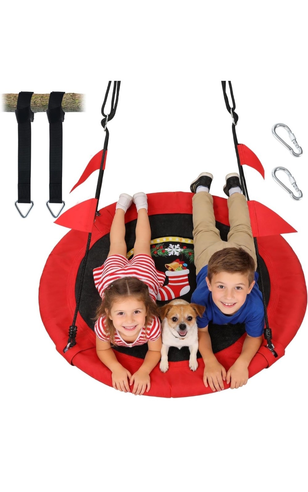 40 Inch Saucer Tree Swing Flying 900Lb Weight Capacity 2 Added Hanging Straps Ad