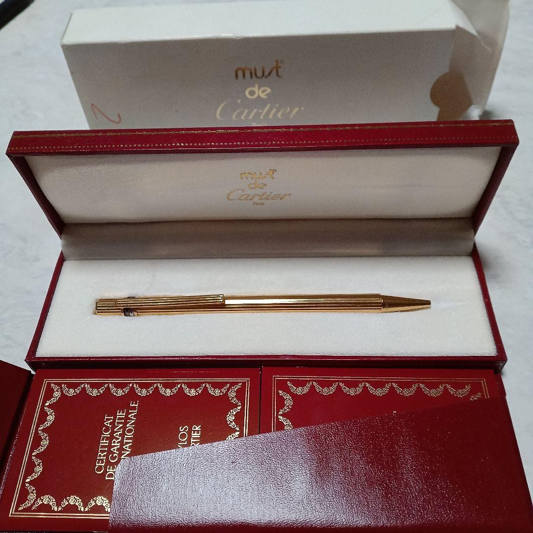 Cartier Gold Ballpoint Pen Authentic Vintage Rare Elegant Writing Instrument