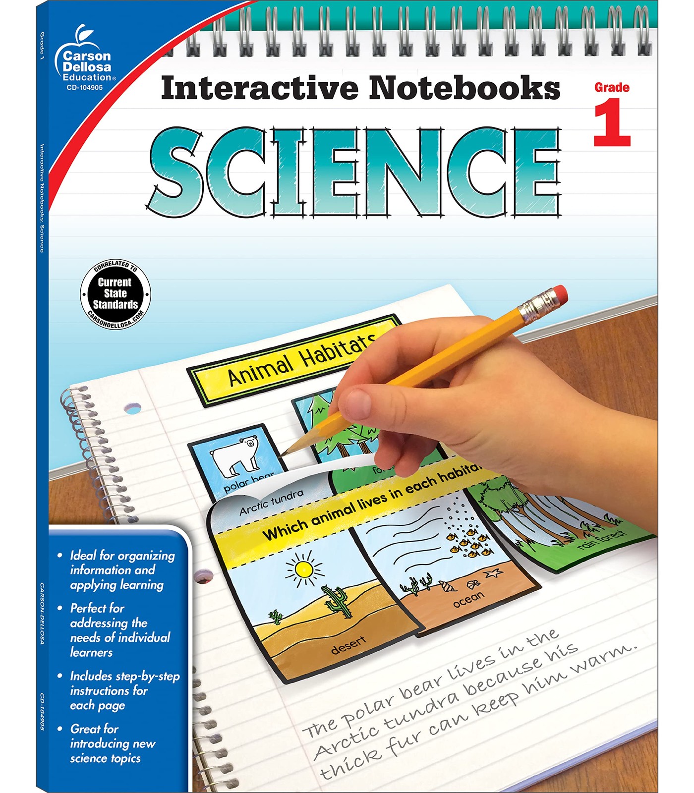 Carson Dellosa 1st Grade Interactive Notebooks, Reproducible Workbook Coveri...