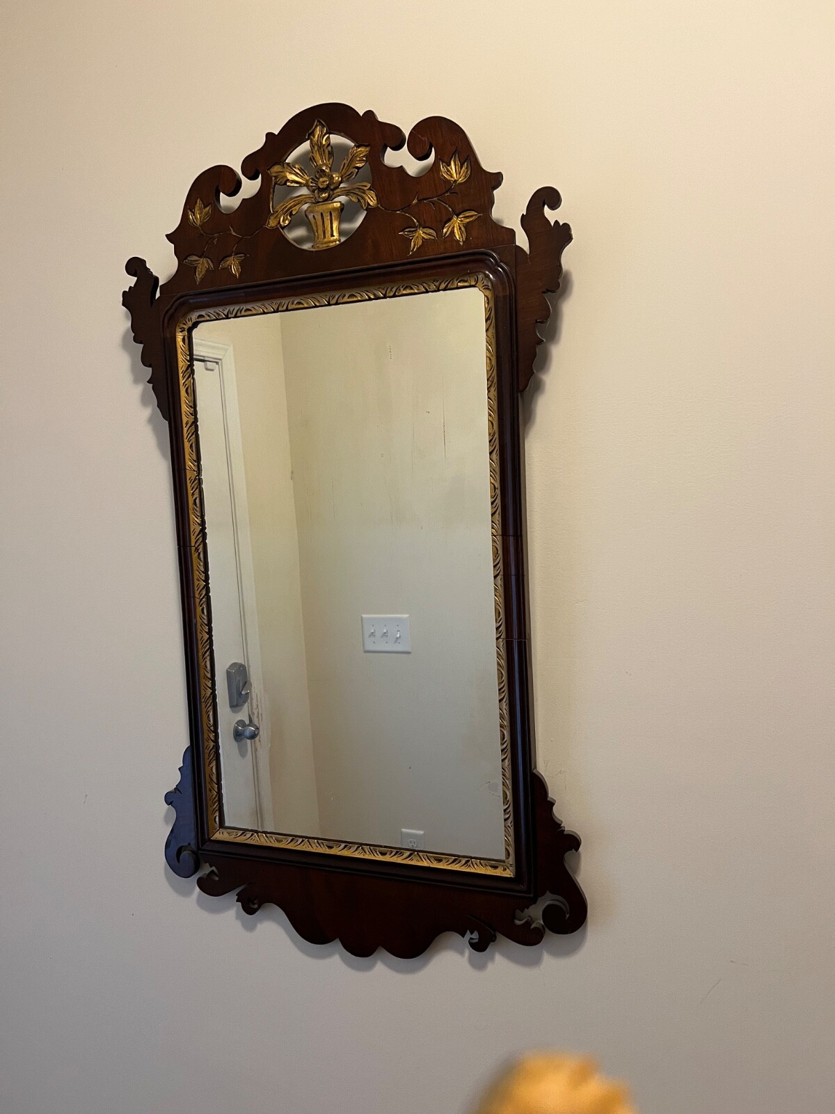 Antique Mahogany Mirror 19th Century Georgian Original-Very Good All around