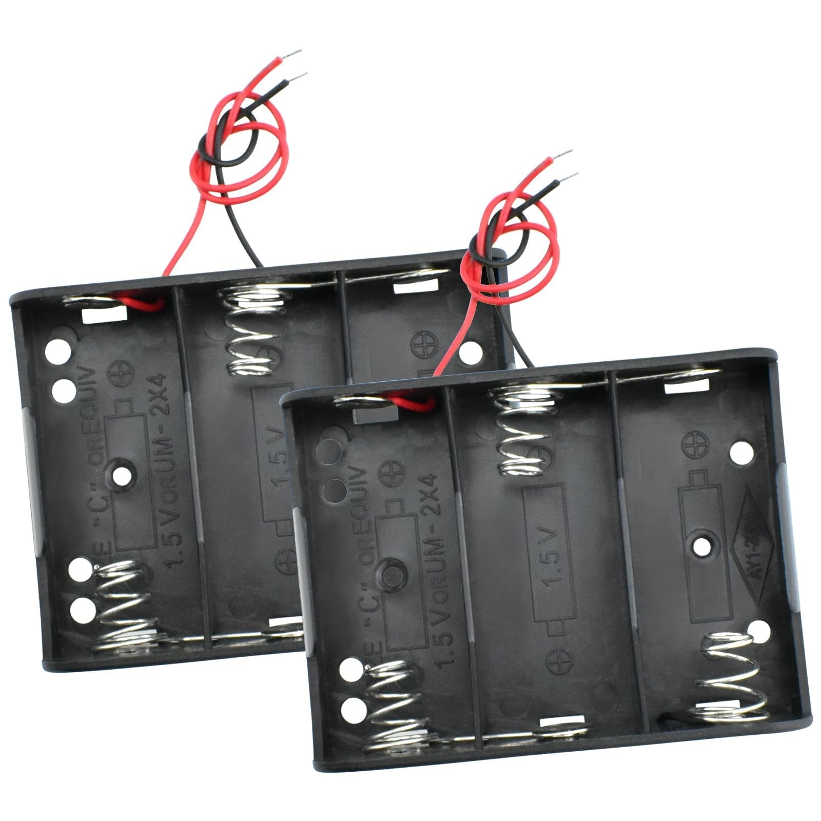 SDTC Tech 2-Pack 3X C Cell Battery Holder 4.5V C C Holder, C 3-Slot 
