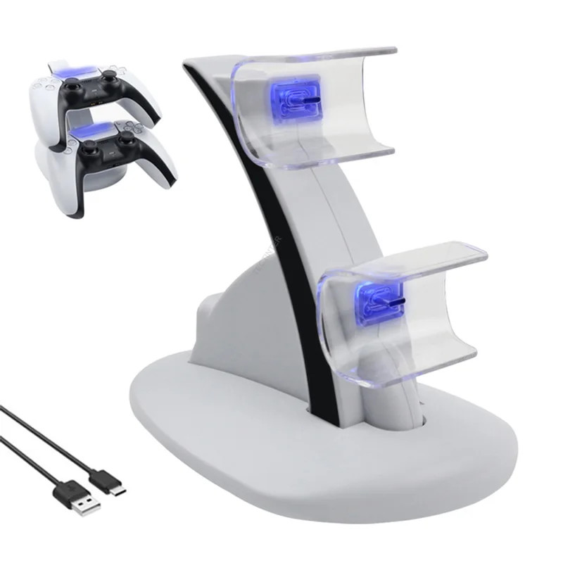 Dual Fast Charger Stand Base for Sony PS5 Controller Wireless Joystick Charging 