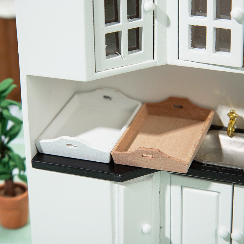 2PC Dollhouse Miniature 1/12 Scale Furniture Tray Dollhouse Kitchen Accessories