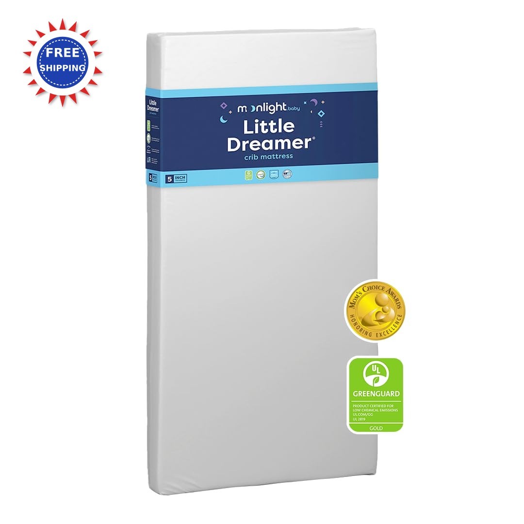 Crib Mattress Dual Sided Baby Toddler 5 Foam Standard Size Waterproof Moonlight