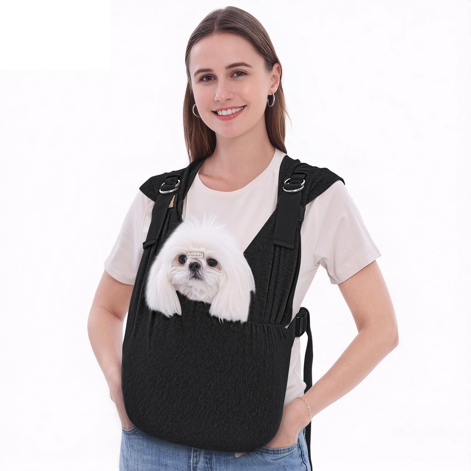 Supet Dog Carrier Sling for Small Dogs, Hands Free Adjustable Soft Cotton Pup...