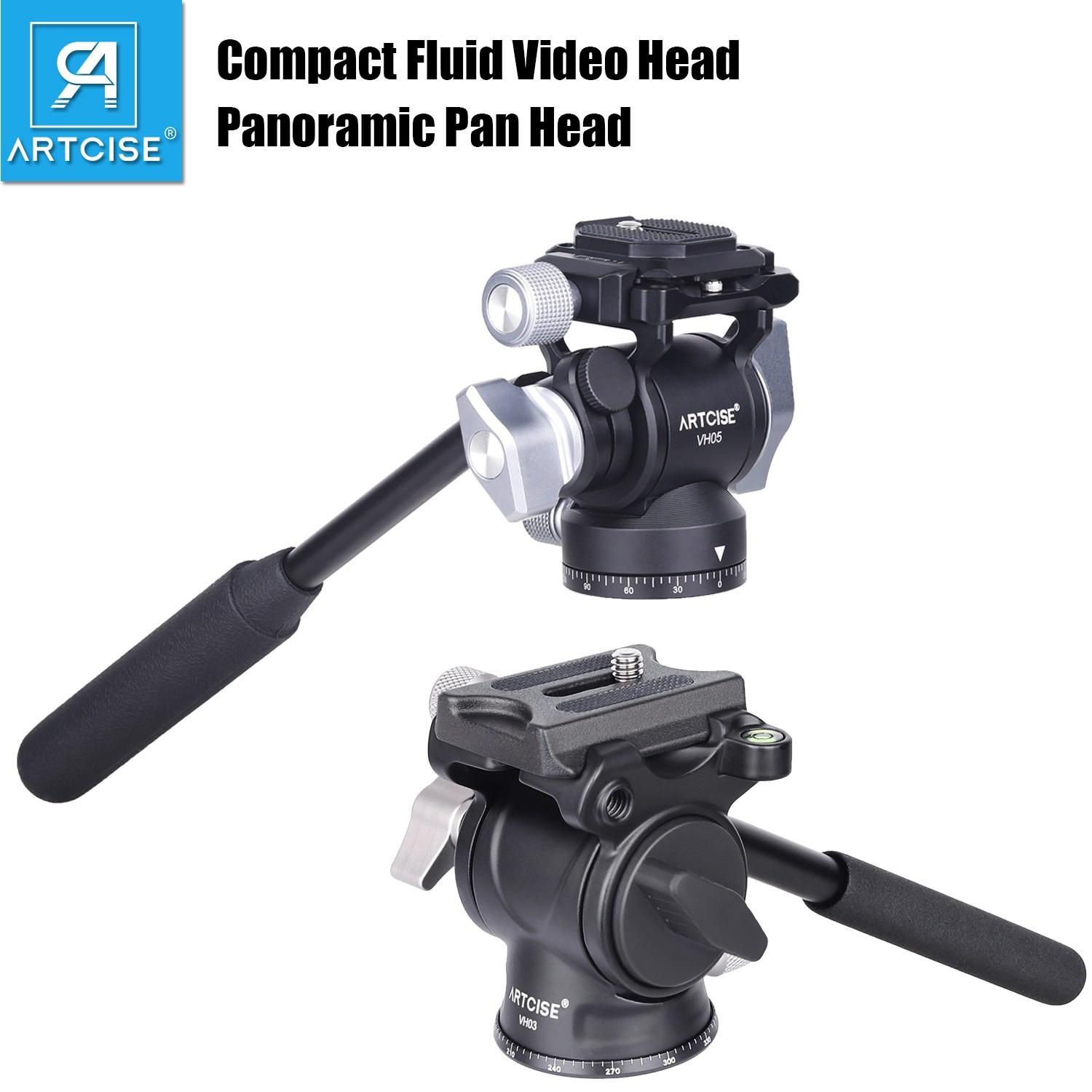 ARTCISE Professional Tripod Head Heavy Duty Fluid Video Head for Camera Tripod