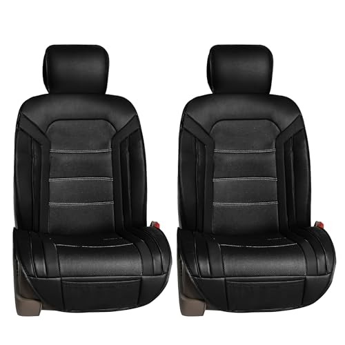  Front Set Faux Leather Car Seat Cushions - Seat Covers for Black - Front Set