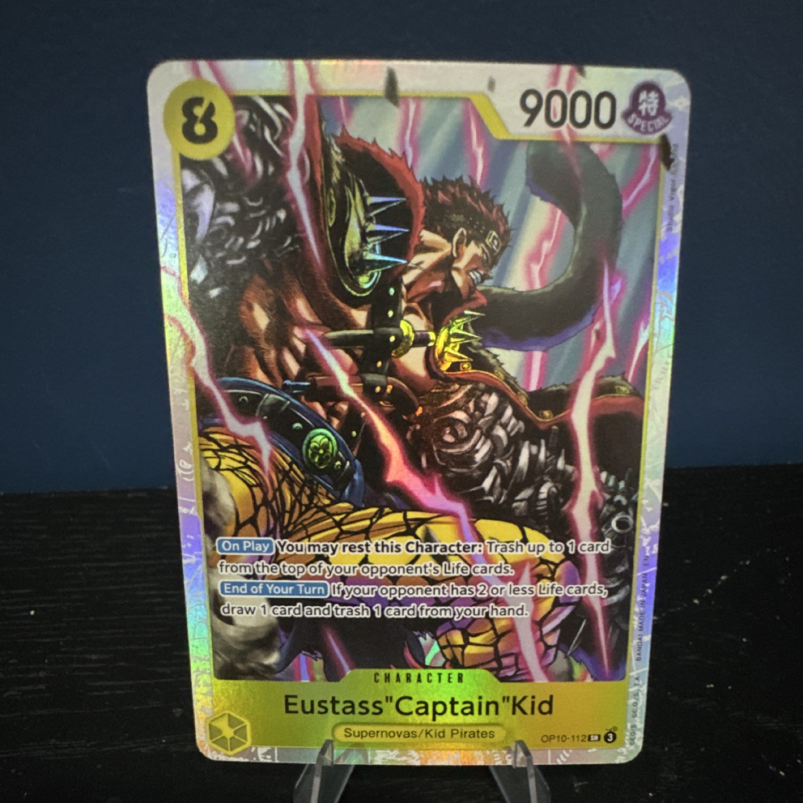 Bandai One Piece CCG Eustass 'Captain' Kid OP10-112 Special Holo 9000 Power