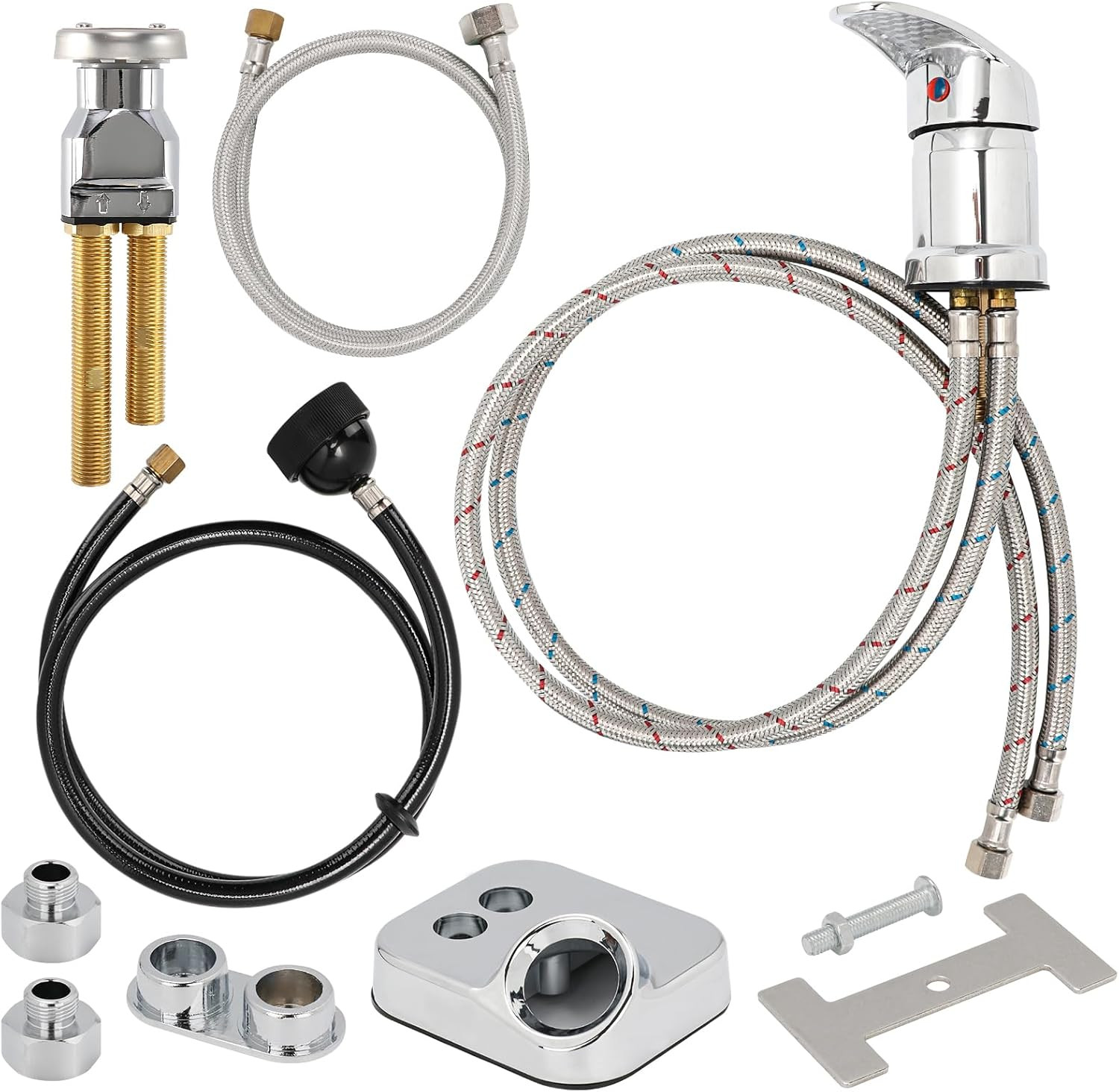 Salon Shampoo Bowl Faucet Vacuum Breaker Kit with Shampoo Bowl Hose and Sprayer 