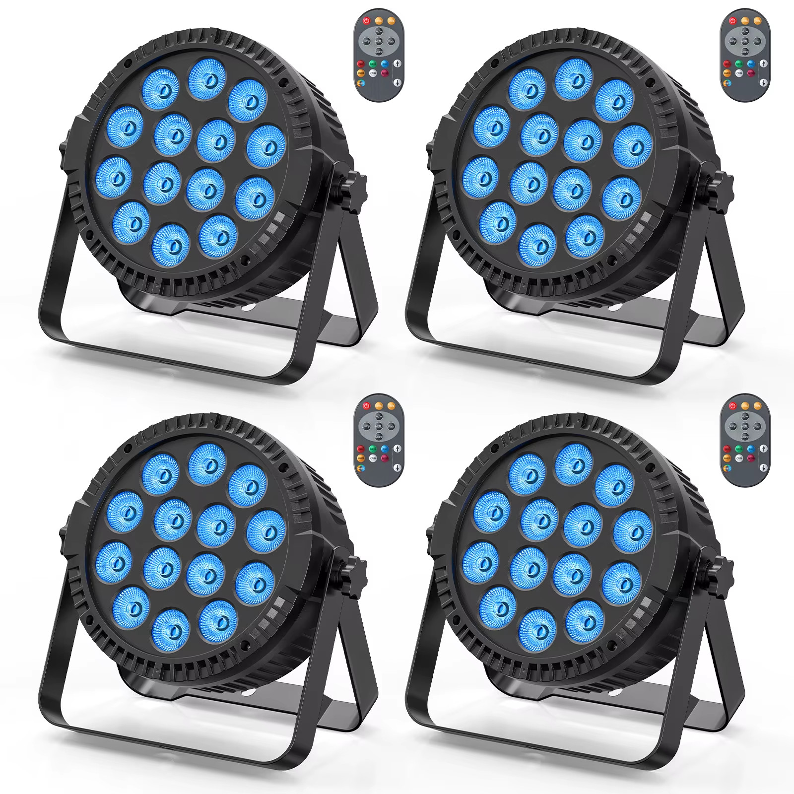 4PCS 80W Par Light 4In1 RGBW 14 LED Stage Effect Light DMX512 Remote Control Fla
