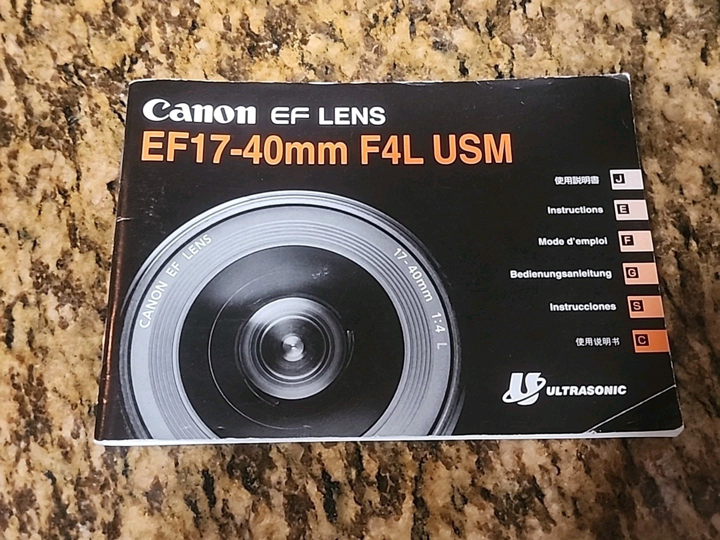 Canon EF 17-40mm f/4L USM Lens Original Instruction Manual Guide Book