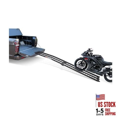 FACHNUO Aluminum Pickup Truck Ramp 10FT, Loading Ramps for Motorcycle, Lawn 