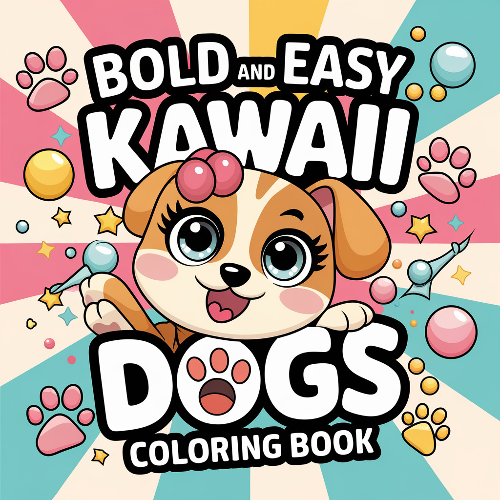 Cute Kawaii Dog Coloring Book  hours of fun for everyone