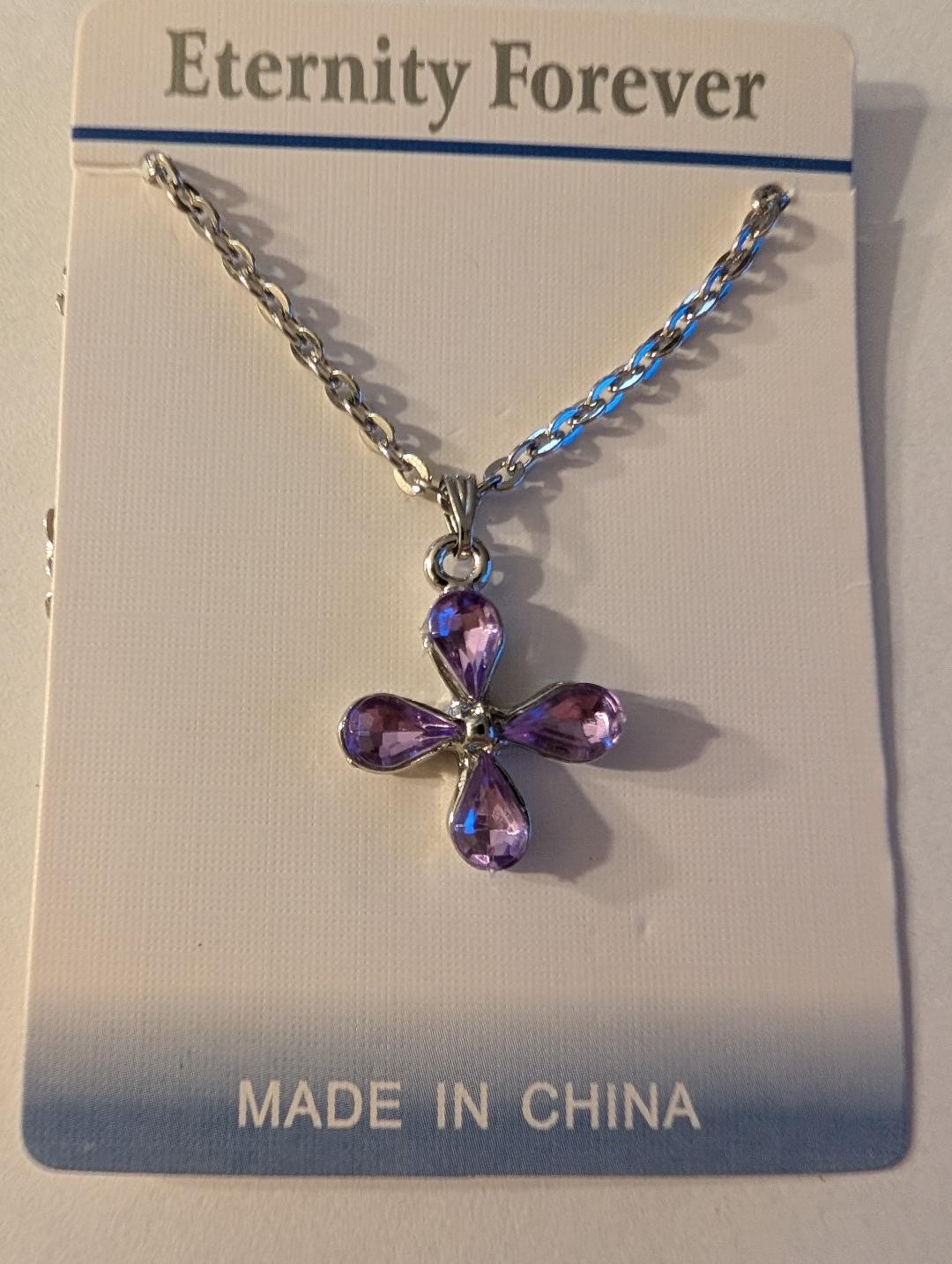 N6 Childrens Necklace Jewelry Girls Purple Flower