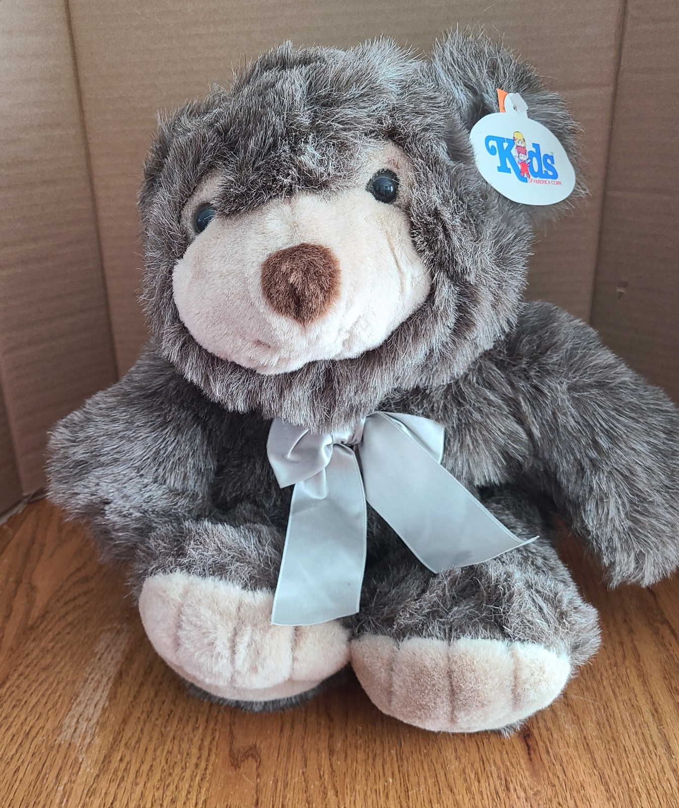Vintage Brown Plush Teddy Bear Kids of American 20" wiith Tag